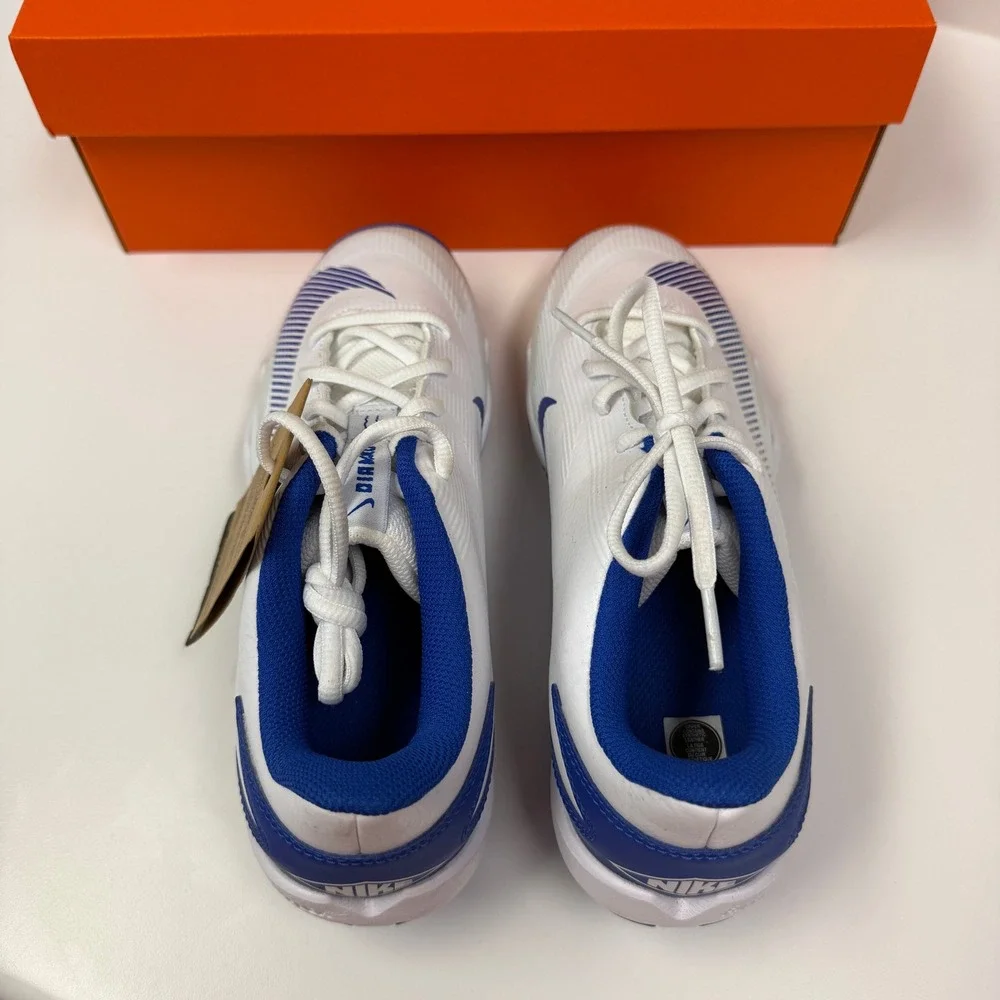 NWT Nike Mens Diamond Clutch Keystone Baseball Cleats Size 7 White/Royal Blue